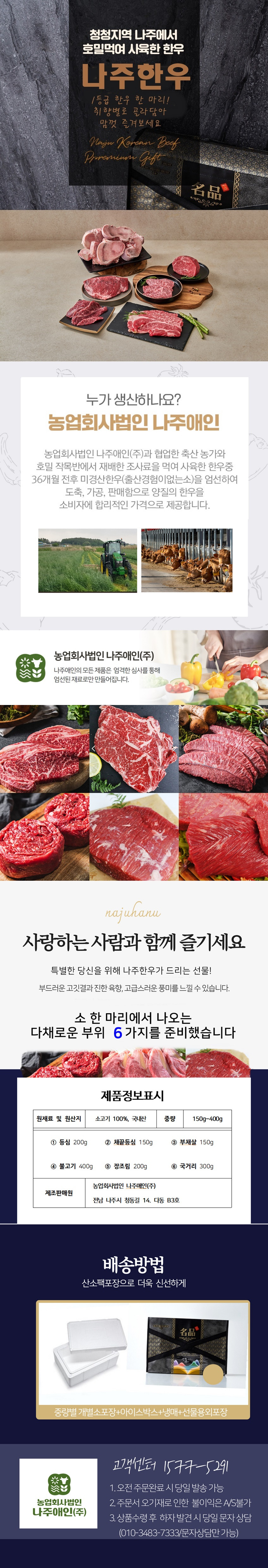 1등급 국내산 한우, 소한마리 선물세트