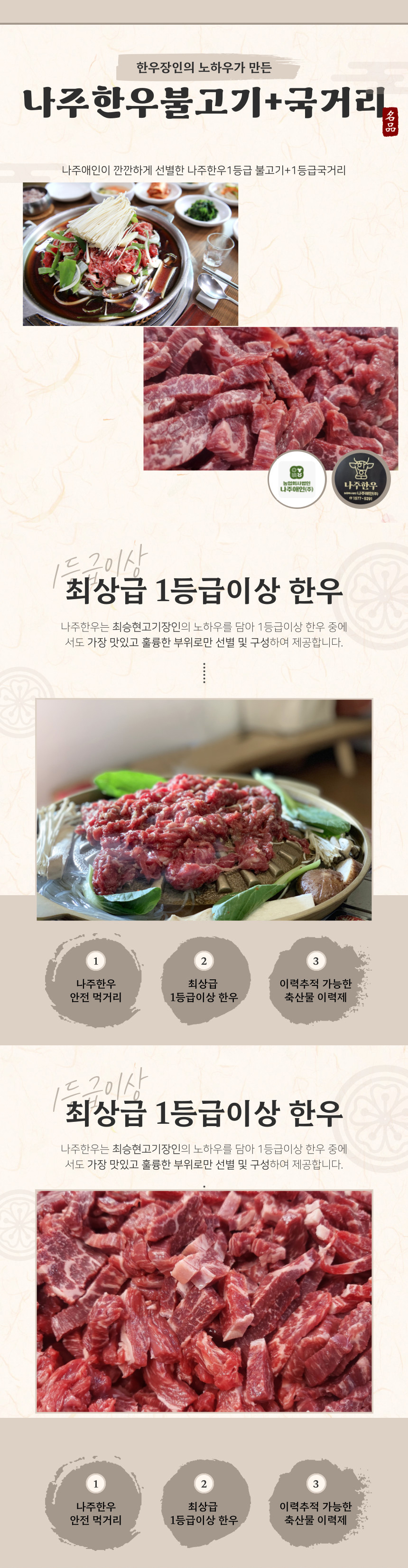 나주한우 불고기 300g + 국거리300g
