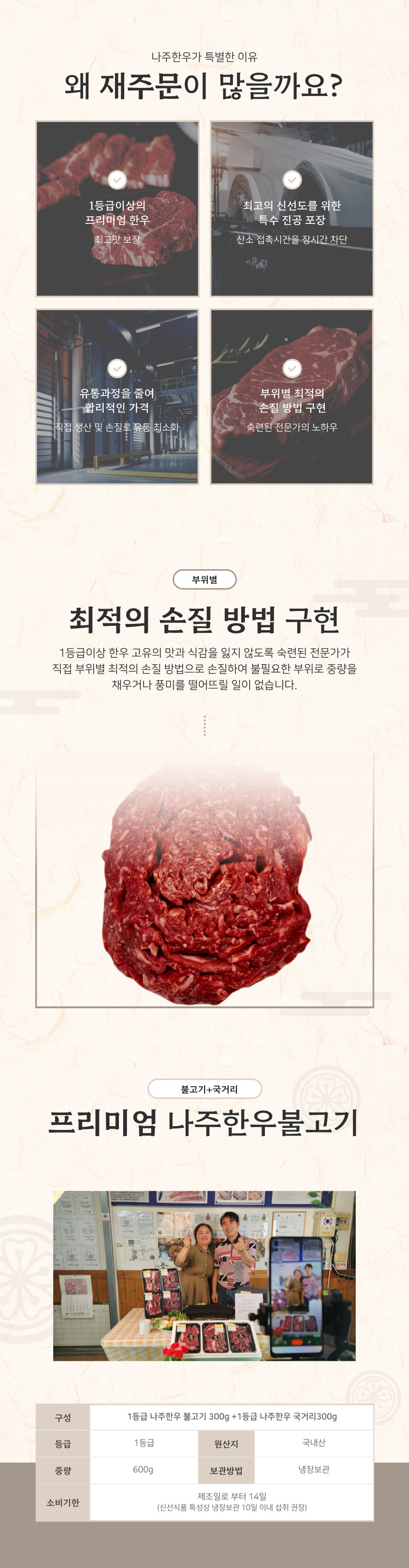나주한우 불고기 300g + 국거리300g
